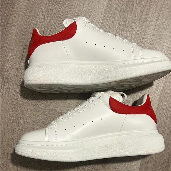 Alexander McQueen Red and White Designer Sneakers (Size 44, •READ DESCRIPTION) - Picture 2 of 8